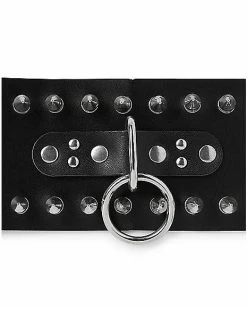 Cheapest ❤️ 2 Buckle Spiked Leather Cuff Bracelet 😀 -Playboy Shop 03674793 b