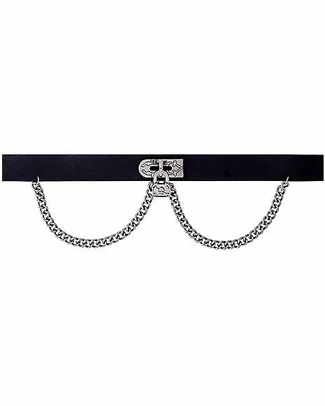 Outlet 💯 Skull Lock and Chain Collar Choker Necklace ✔️ 4 Outlet 💯 Skull Lock and Chain Collar Choker Necklace ✔️ - Image 2