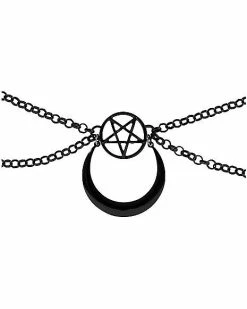 Cheap 😉 Chain Pentagram Moon Choker Necklace 🌟