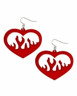 Wholesale 🎉 Flame Heart Dangle Earrings 👏