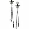 Wholesale 🌟 Black Sword and Spike Chain Dangle Earrings ❤️ -Playboy Shop 03675097 a
