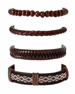 Hot Sale 👏 Multi-Pack Beaded, Rope, and Intertwined Tribal Pattern Bracelets – 4 Pack 👍 -Playboy Shop 03675766 b