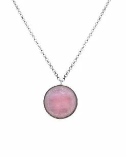 Cheapest ⌛ Rose Quartz Circle Pendant Necklace 🛒