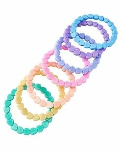 Flash Sale ✔️ Multi-Pack Rainbow Pastel Heart Bracelets - 7 Pack 🧨