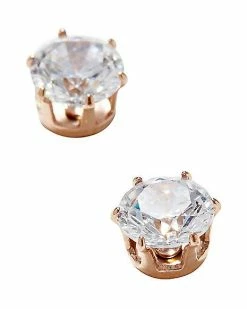 Budget 🤩 Round CZ Rose Goldplated Stud Earrings – 20 Gauge 🎉 -Playboy Shop 03676798 a