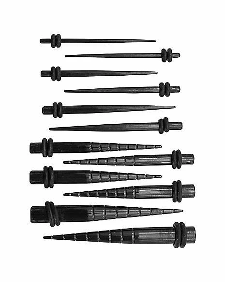New π₯ Multi-Pack Black Textured Tapers 6 Pair - 14-4 Gauge π₯ 3 New π₯ Multi-Pack Black Textured Tapers 6 Pair - 14-4 Gauge π₯