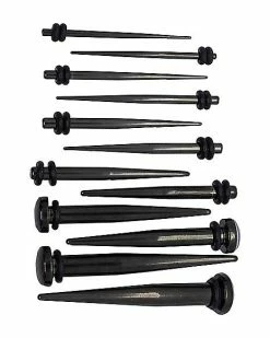 Wholesale 😉 Multi-Pack Black Tapers 6 Pairs - 14-4 Gauge 💯