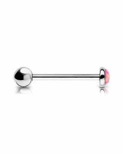 New 😍 Body Sensitive Disc Pink Synthetic Opal ASTM F-136 Titanium Barbell - 14 Gauge 🧨 -Playboy Shop 03681087 b