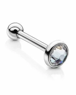 Best Pirce ❤️ Body Sensitive Pyramid Swarovski Gem ASTM F-136 Titanium Barbell - 18 Gauge 🔔 -Playboy Shop 03681178 b