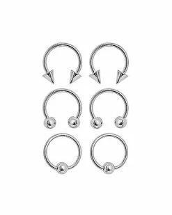 Deals π₯° Multi-Pack Silvertone Captive Bead and Horseshoe Rings 3 Pair - 16 Gauge β 8 Deals π₯° Multi-Pack Silvertone Captive Bead and Horseshoe Rings 3 Pair - 16 Gauge β -Playboy Shop 03681574 a