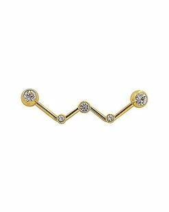 Discount 🔥 Goldtone CZ Zig Zag Industrial Barbell - 14 Gauge 🔔