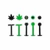 Brand new 🔥 CZ Multi-Pack Black and Green Leaf Labret Rings 5 Pack - 16 Gauge ✔️
