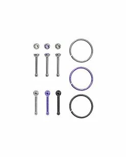 Flash Sale π€© Multi-Pack CZ Bone Nose Rings and Hoop Nose Rings - 9 Pack π 7 Flash Sale π€© Multi-Pack CZ Bone Nose Rings and Hoop Nose Rings - 9 Pack π -Playboy Shop 03681830 a