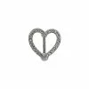 Best Sale ✔️ CZ Silvertone Hollow Heart Belly Ring - 14 Gauge 😀 -Playboy Shop 03681939 a
