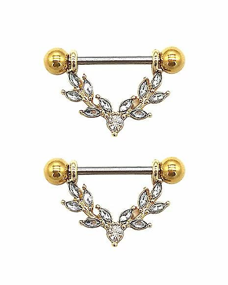 Budget π Goldtone Flower Nipple Barbells - 14 Gauge β 3 Budget π Goldtone Flower Nipple Barbells - 14 Gauge β
