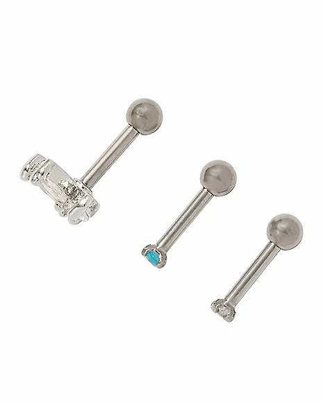 Hot Sale π Multi Pack CZ Cartilage Earrings 3 Pack -16 Gauge π― 4 Hot Sale π Multi Pack CZ Cartilage Earrings 3 Pack -16 Gauge π― - Image 2