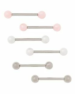 Discount 🛒 Multi-Pack Nipple Barbells 3 Pair - 14 Gauge 🎁