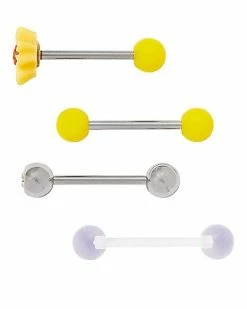 Discount ✔️ Multi-Pack CZ Sunflower Barbells 4 Pack – 14 Gauge 😉 -Playboy Shop 03695806 b