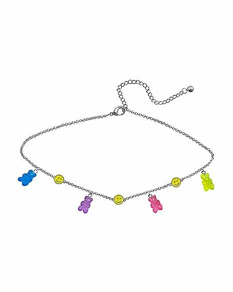 New π€© Gummy Bear and Smiley Face Choker Necklace βοΈ 3 New π€© Gummy Bear and Smiley Face Choker Necklace βοΈ