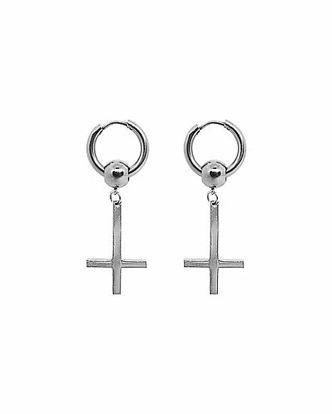 Top 10 β€οΈ Inverted Cross Huggie Dangle Earrings β 18 Gauge π 3 Top 10 β€οΈ Inverted Cross Huggie Dangle Earrings β 18 Gauge π