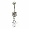 Deals 😀 CZ Ghost Dangle Belly Ring – 14 Gauge ✨ -Playboy Shop 03709011 a
