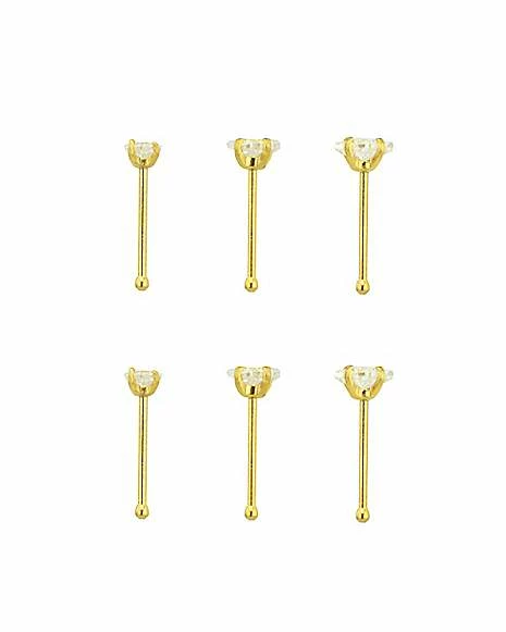 Brand new π Multi-Pack CZ Goldtone Nose Pins 6 Pack β 22 Gauge β 4 Brand new π Multi-Pack CZ Goldtone Nose Pins 6 Pack β 22 Gauge β - Image 2
