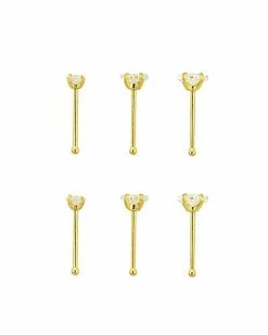 Best deal 👍 Multi-Pack Goldtone CZ Bone Nose Rings 6 Pack - 20 Gauge 😀 -Playboy Shop 03711389 b