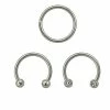 Hot Sale ⭐ Multi-Pack Titanium Hoop and Horseshoe Rings 3 Pack - 16 Gauge ❤️ -Playboy Shop 03711397 a