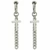 Best Pirce 😀 Cross Chain Fake Dangle Hoop Earrings ✨ -Playboy Shop 03711751 a
