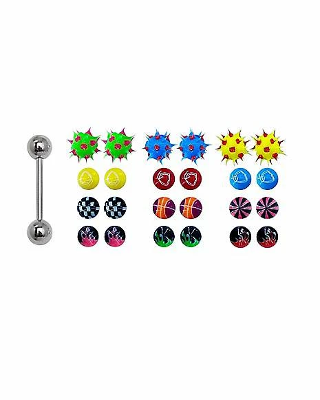 Cheap β Multi-Colored Spiky Ball Barbell β 14 Gauge π 3 Cheap β Multi-Colored Spiky Ball Barbell β 14 Gauge π