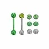 Best deal 🎁 Multi-Pack CZ Green Barbells with Extra Beads 2 Pack – 14 Gauge 🌟 -Playboy Shop 03711850 a