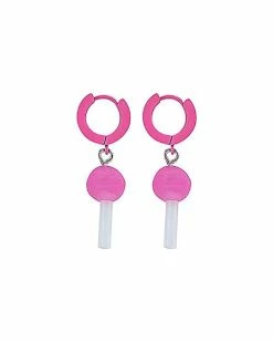 Cheap 🧨 Lollipop Dangle Huggie Hoop Earrings – 18 Gauge 🤩 -Playboy Shop 03712361 b