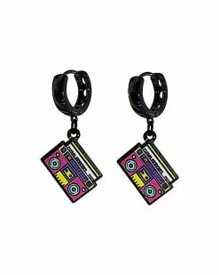 Wholesale 😉 Boombox Dangle Huggie Earrings – 18 Gauge ⌛