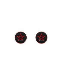 Coupon ✨ Red Pentagram Faux Plugs – 18 Gauge ✔️