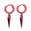 Best Sale ✔️ Red Spike Dangle Huggie Hoop Earrings – 18 Gauge 👏