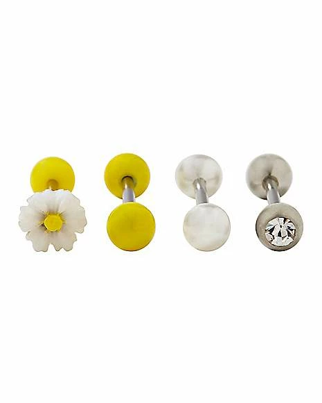 Deals π Multi-Pack Flower Barbells 4 Pack - 14 Gauge β 3 Deals π Multi-Pack Flower Barbells 4 Pack - 14 Gauge β