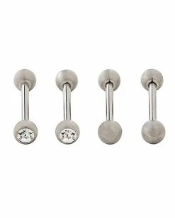 Best Sale ⌛ Multi-Pack CZ Titanium Barbells 4 Pack - 14 Gauge 😍