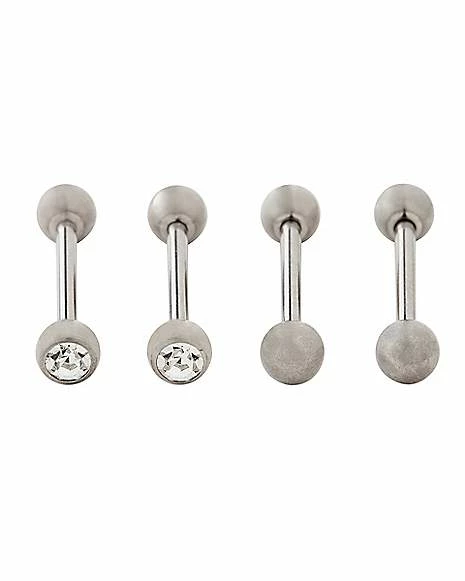Best Sale β Multi-Pack CZ Titanium Barbells 4 Pack - 14 Gauge π 3 Best Sale β Multi-Pack CZ Titanium Barbells 4 Pack - 14 Gauge π