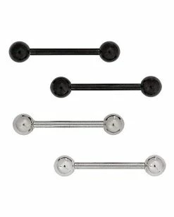 Buy 🔔 Multi-Pack Silvertone and Black Titanium Barbells 4 Pack - 14 Gauge ✨