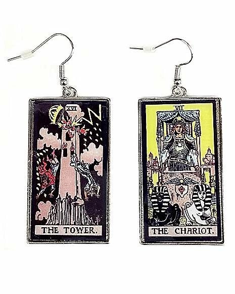 Hot Sale 😍 Tarot The Tower and The Chariot Dangle Earrings ✨ 3 Hot Sale 😍 Tarot The Tower and The Chariot Dangle Earrings ✨