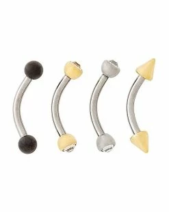 Best reviews of 🧨 Multi-Pack CZ Titanium Curved Barbells 4 Pack - 16 Gauge 😀