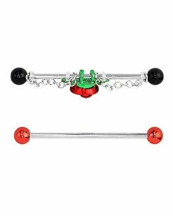 Coupon 🛒 Multi-Pack Red and Black Rose Industrial Barbells 2 Pack – 14 Gauge 😀 -Playboy Shop 03713898 d