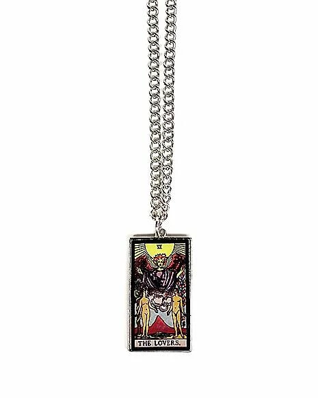 Cheap 😉 The Lovers Tarot Card Chain Necklace ✔️ 3 Cheap 😉 The Lovers Tarot Card Chain Necklace ✔️