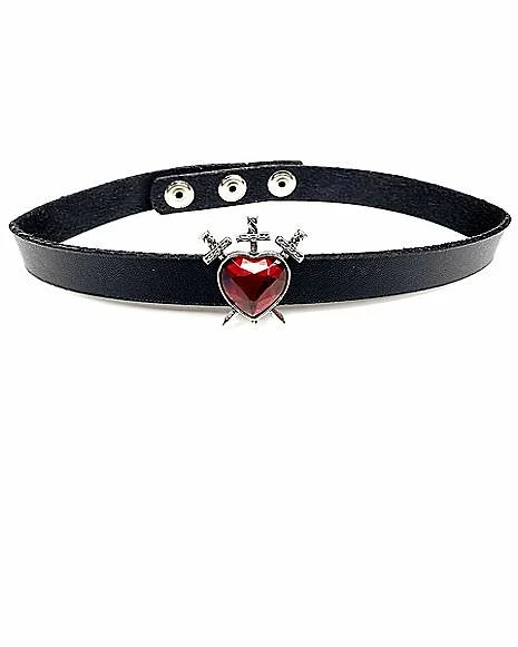New 🔥 Heart and Sword Choker Necklace ✨ 3 New 🔥 Heart and Sword Choker Necklace ✨