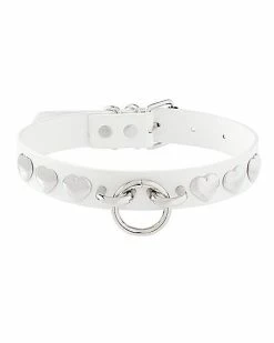 New π White Heart Stud Collar Choker Necklace β€οΈ
