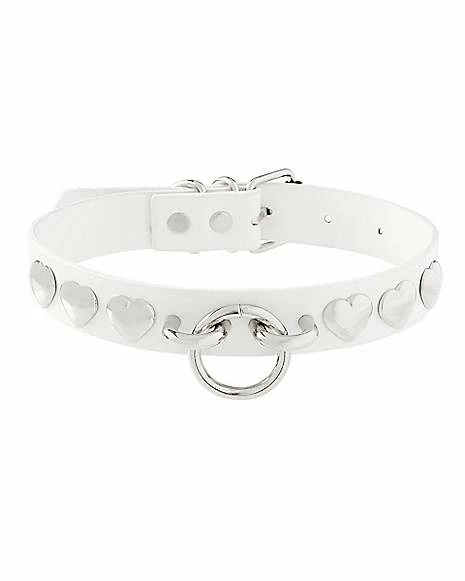 New π White Heart Stud Collar Choker Necklace β€οΈ 3 New π White Heart Stud Collar Choker Necklace β€οΈ