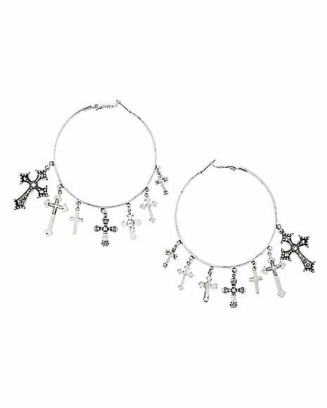 Wholesale π Crosses Dangle Hoop Earrings π 3 Wholesale π Crosses Dangle Hoop Earrings π