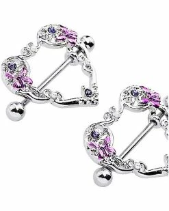 Cheapest 🛒 Butterfly Heart Nipple Shields - 14 Gauge ✨ -Playboy Shop 03714789 c