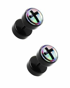 Best Sale 🛒 Black Cross Fake Plugs - 18 Gauge ⭐ -Playboy Shop 03714847 c