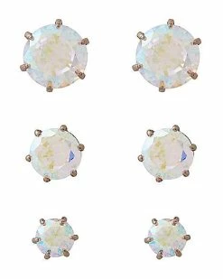 Deals 😍 Round CZ Titanium Stud Earrings 3 Pair - 20 Gauge 💯